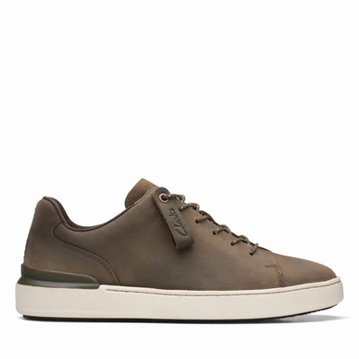 Baskets Clarks Court Lite Dentelle Homme Vert Olive | 0ILQK4AG