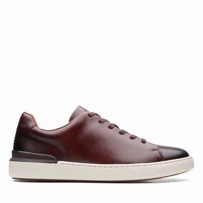 Baskets Clarks Court Lite Dentelle Homme Marron Foncé | BSHAX4VG