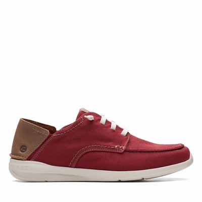 Baskets Clarks Gorwin Dentelle Homme Rouge Foncé | ZWISGPZ4