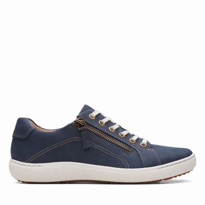 Baskets Clarks Nalle Dentelle Femme Bleu Marine | KV2DPKRH