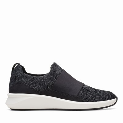 Baskets Clarks Un Rio Knit Femme Noir | Q3GXLVAW