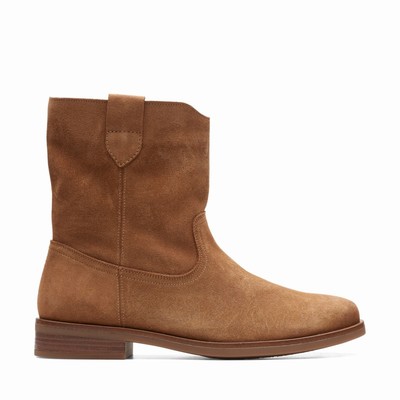 Bottes Clarks Memi Mid Femme Marron | QJWAR7MF