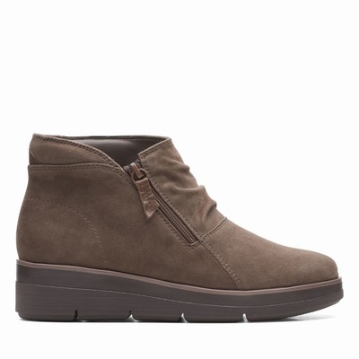 Bottes Clarks Shaylin Up Femme Grise Marron | TAQ9DFOZ