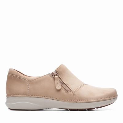 Chaussures Plates Clarks Appley Zip Femme Marron | JAYELUTG