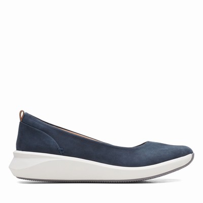 Chaussures Plates Clarks Un Rio Vibe Femme Bleu Marine | YFTVMWZL