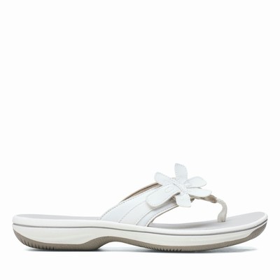 Sandales Clarks Brinkley Flora Femme Blanche | GYNJGPVI