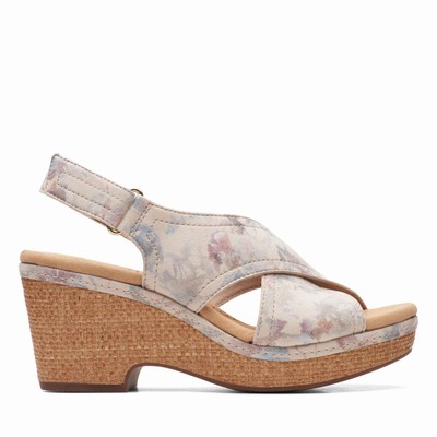 Sandales Clarks Giselle Cove Femme Beige Multicolore | YQOS6J3K