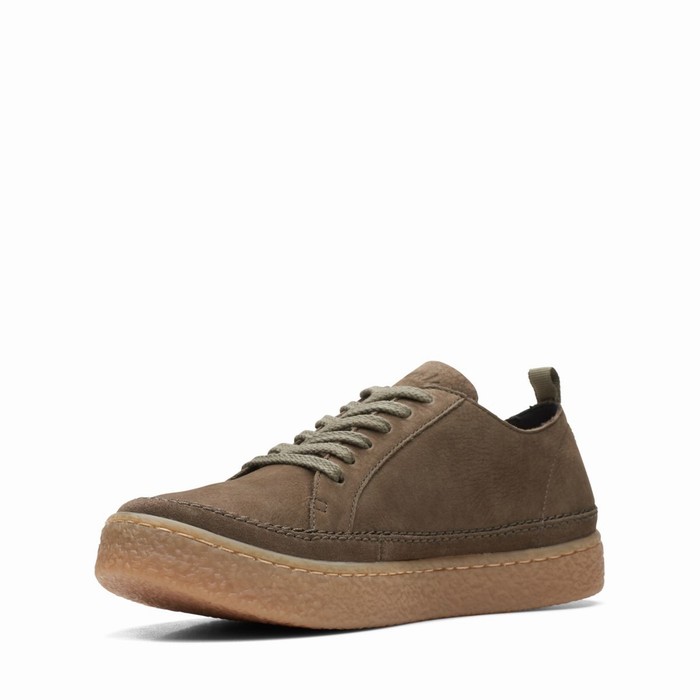 Baskets Clarks Barleigh Dentelle Femme Vert Olive Foncé | ER1SCDHE