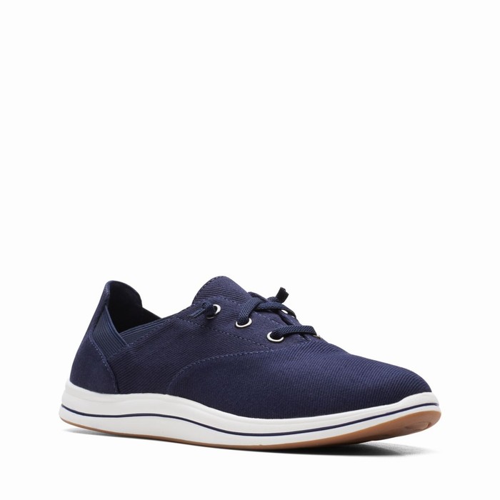 Baskets Clarks Breeze Ave Femme Bleu Marine | XHFRELNU