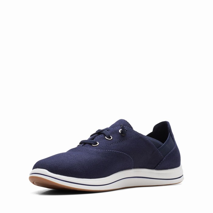 Baskets Clarks Breeze Ave Femme Bleu Marine | XHFRELNU