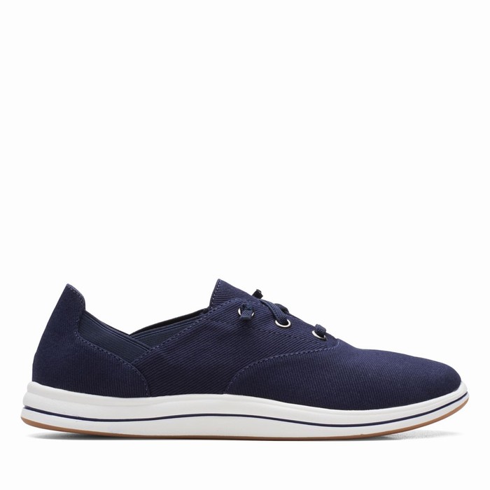 Baskets Clarks Breeze Ave Femme Bleu Marine | XHFRELNU