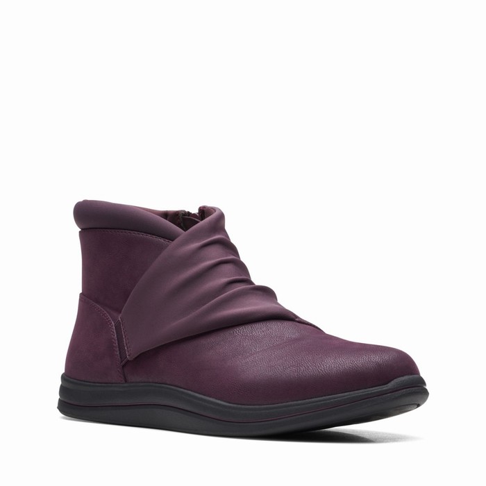 Baskets Clarks Breeze Dusk Femme Bordeaux | WQ5ABOKV