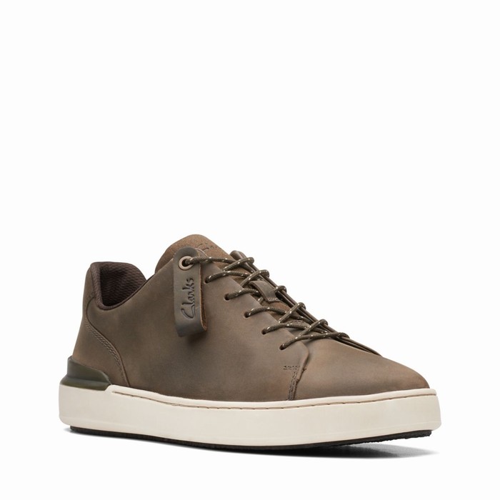 Baskets Clarks Court Lite Dentelle Homme Vert Olive | 0ILQK4AG