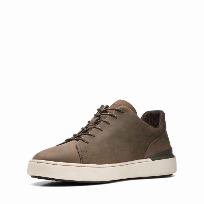 Baskets Clarks Court Lite Dentelle Homme Vert Olive | 0ILQK4AG