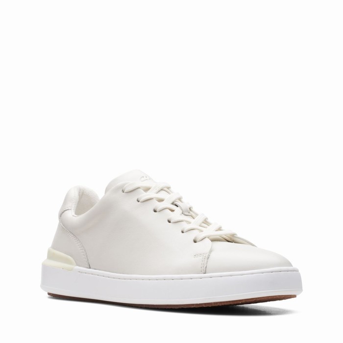 Baskets Clarks Court Lite Dentelle Homme Blanche | BQKHAMFC