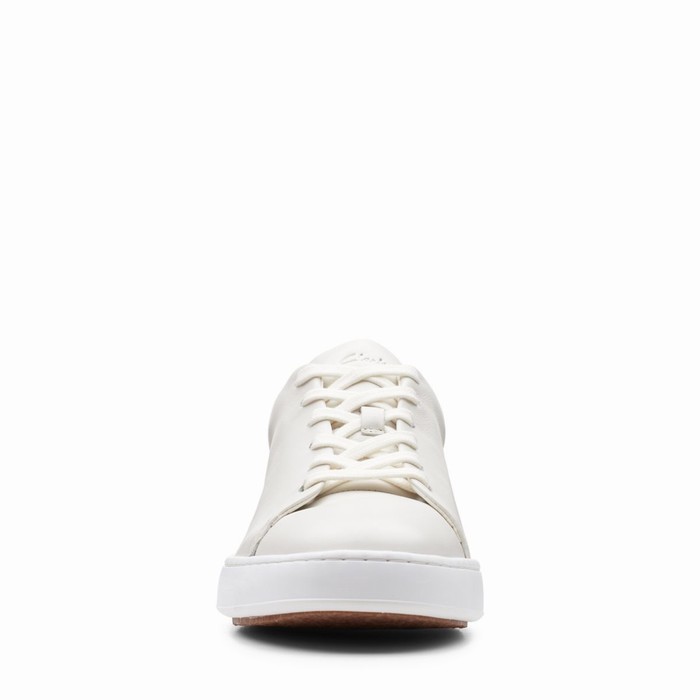 Baskets Clarks Court Lite Dentelle Homme Blanche | BQKHAMFC