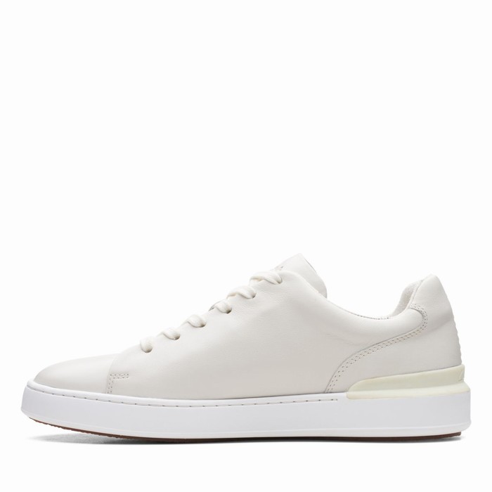 Baskets Clarks Court Lite Dentelle Homme Blanche | BQKHAMFC