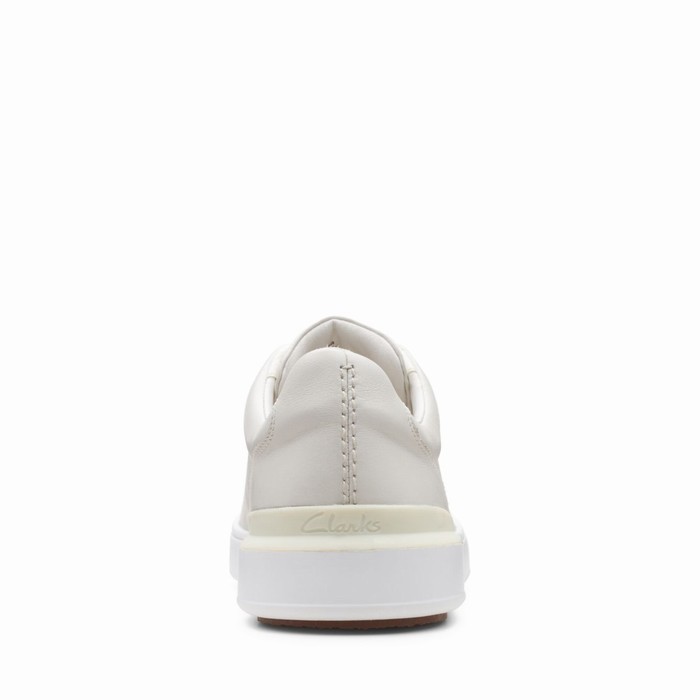 Baskets Clarks Court Lite Dentelle Homme Blanche | BQKHAMFC