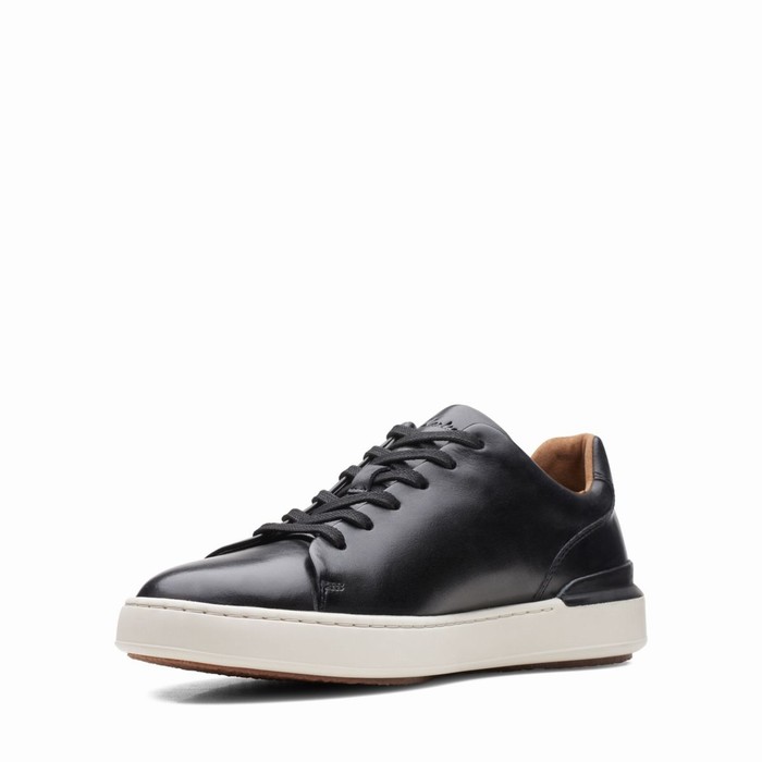 Baskets Clarks Court Lite Dentelle Homme Noir | KZN4VPG8