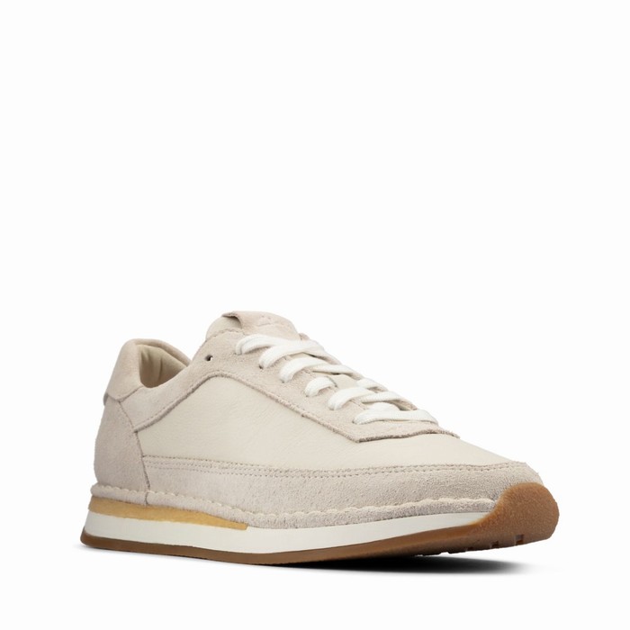 Baskets Clarks Craft Run Dentelle Femme Blanche | ARCFMPGB