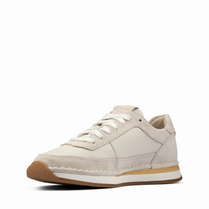 Baskets Clarks Craft Run Dentelle Femme Blanche | ARCFMPGB