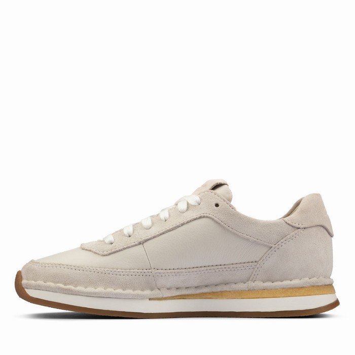 Baskets Clarks Craft Run Dentelle Femme Blanche | ARCFMPGB