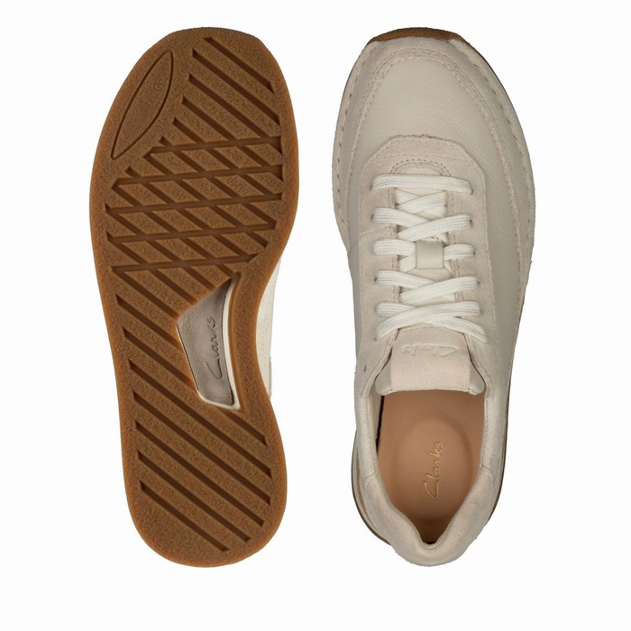 Baskets Clarks Craft Run Dentelle Femme Blanche | ARCFMPGB