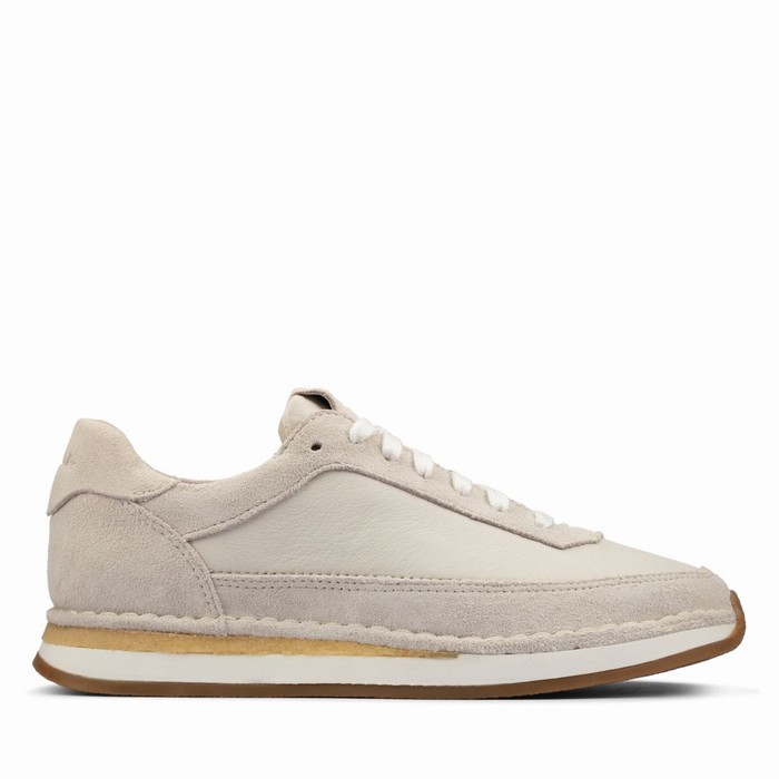 Baskets Clarks Craft Run Dentelle Femme Blanche | ARCFMPGB