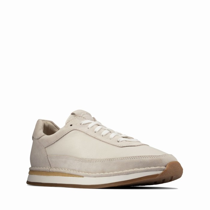 Baskets Clarks Craft Run Dentelle Homme Blanche | GHRRCM79