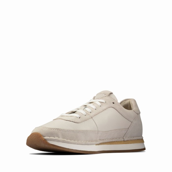 Baskets Clarks Craft Run Dentelle Homme Blanche | GHRRCM79