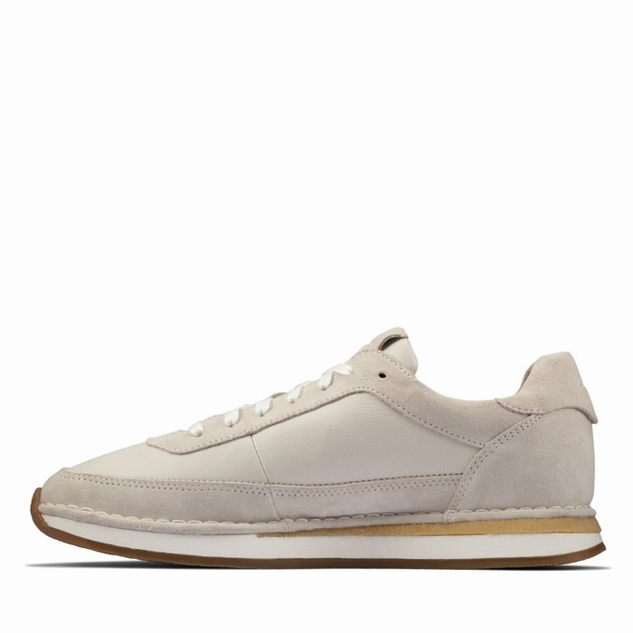 Baskets Clarks Craft Run Dentelle Homme Blanche | GHRRCM79