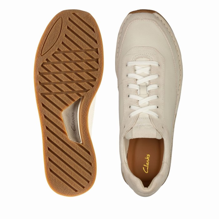 Baskets Clarks Craft Run Dentelle Homme Blanche | GHRRCM79