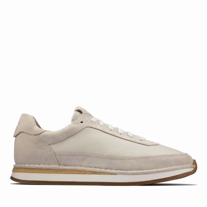 Baskets Clarks Craft Run Dentelle Homme Blanche | GHRRCM79