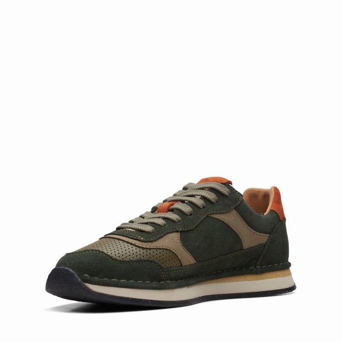 Baskets Clarks Craft Run Tor Homme Vert Olive | GTPR5OBF