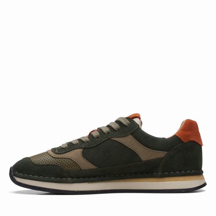 Baskets Clarks Craft Run Tor Homme Vert Olive | GTPR5OBF