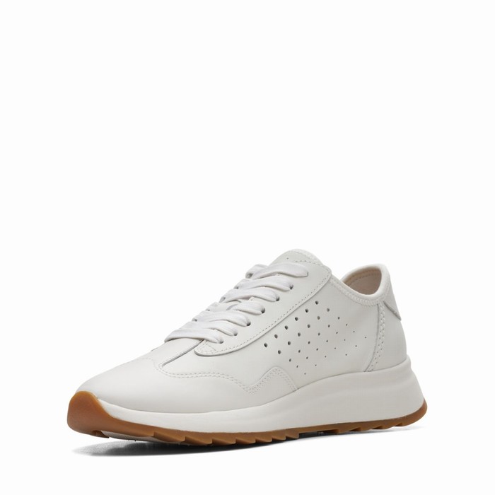 Baskets Clarks Dash Lite Dentelle Femme Blanche | 0LNGZBT8