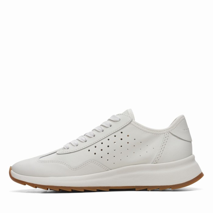 Baskets Clarks Dash Lite Dentelle Femme Blanche | 0LNGZBT8