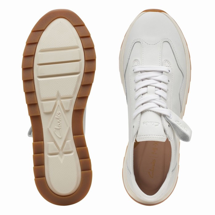 Baskets Clarks Dash Lite Lo Femme Blanche | DETI6VKC