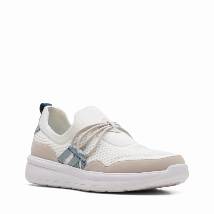 Baskets Clarks Ezera Run Femme Blanche | 81PQUKIS