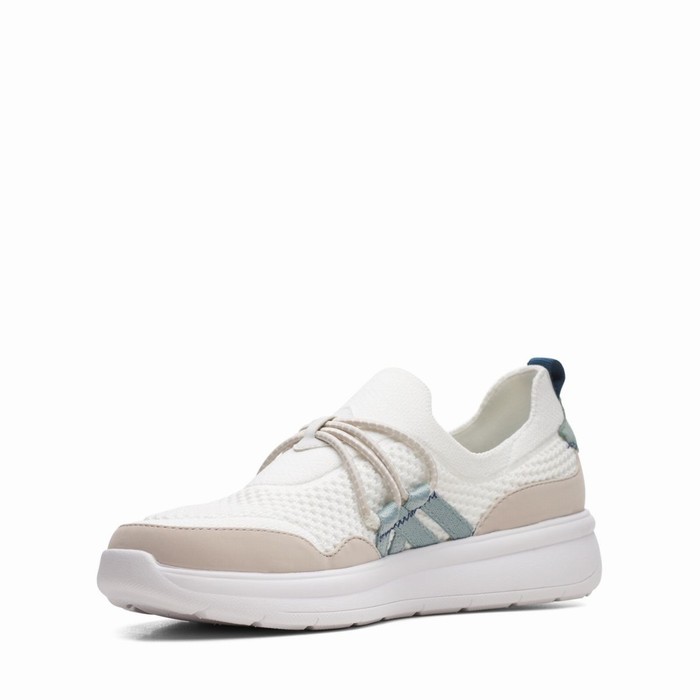 Baskets Clarks Ezera Run Femme Blanche | 81PQUKIS