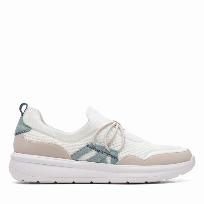 Baskets Clarks Ezera Run Femme Blanche | 81PQUKIS