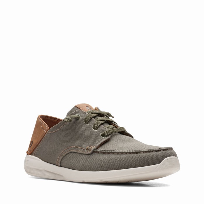 Baskets Clarks Gorwin Dentelle Homme Vert Olive | D9OKIEAB