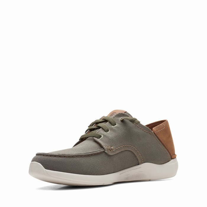 Baskets Clarks Gorwin Dentelle Homme Vert Olive | D9OKIEAB