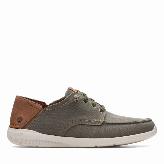 Baskets Clarks Gorwin Dentelle Homme Vert Olive | D9OKIEAB