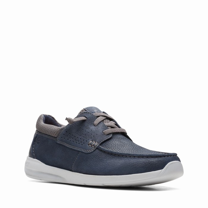 Baskets Clarks Gorwin Moc Homme Bleu Marine | TWHNSVA1