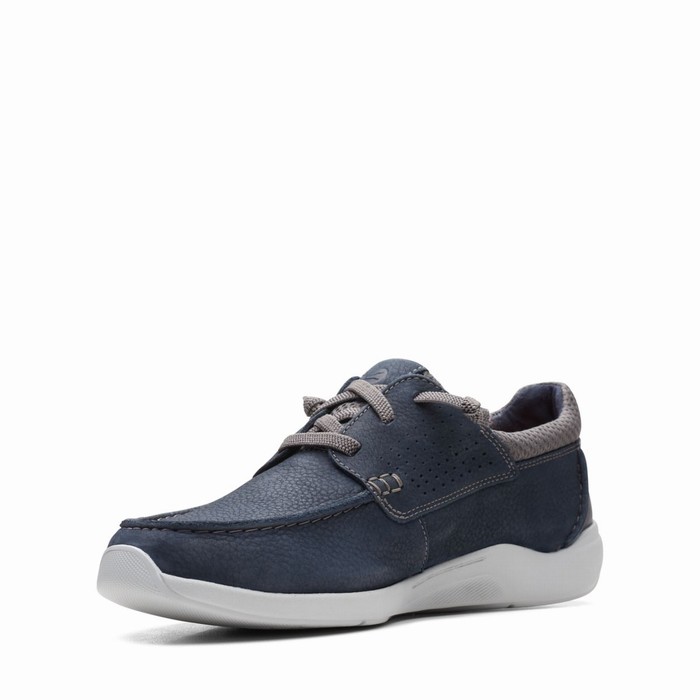 Baskets Clarks Gorwin Moc Homme Bleu Marine | TWHNSVA1