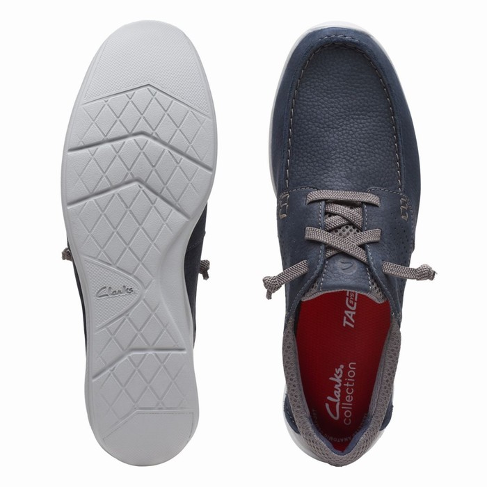 Baskets Clarks Gorwin Moc Homme Bleu Marine | TWHNSVA1