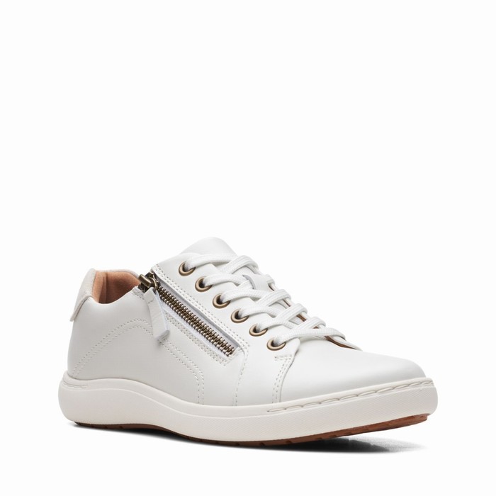 Baskets Clarks Nalle Dentelle Femme Blanche | HR7TGKWY