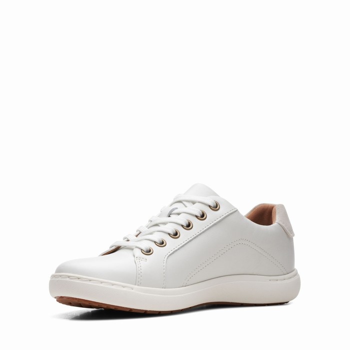 Baskets Clarks Nalle Dentelle Femme Blanche | HR7TGKWY