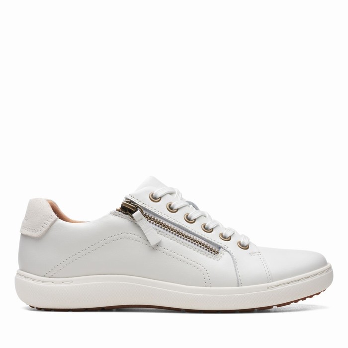 Baskets Clarks Nalle Dentelle Femme Blanche | HR7TGKWY